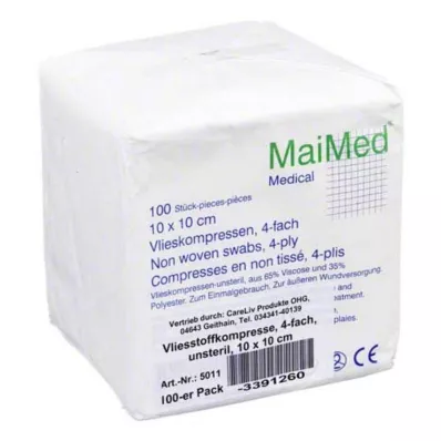 VLIESSTOFF-KOMPRESSEN nesterilní 10x10 cm 4násobné, 100 ks VLIESSTOFF-KOMPRESSEN nesterilní 10x10 cm 4násobné, 100 ks