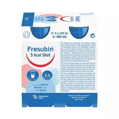 FRESUBIN 5 kcal SHOT Neutrální roztok, 4X120 ml