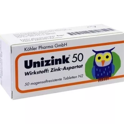 UNIZINK 50 entericky potahovaných tablet, 50 ks