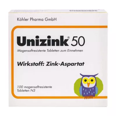 UNIZINK 50 entericky potahovaných tablet, 100 ks
