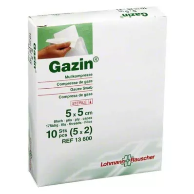 GAZIN Gáza komp.5x5 cm sterilní 8x, 5x2 ks