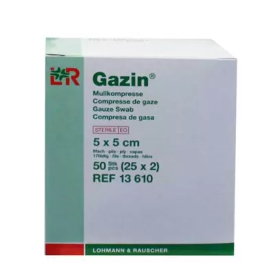 GAZIN Gáza komp.5x5 cm sterilní 8x, 25X2 ks