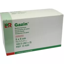 GAZIN Gáza komp.5x5 cm sterilní 8x, 50X2 ks
