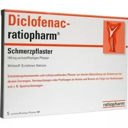 DICLOFENAC-náplast proti bolesti ratiopharm, 5 ks