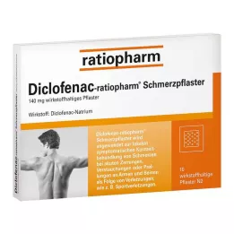DICLOFENAC-náplast proti bolesti ratiopharm, 10 ks