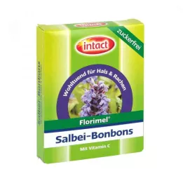 FLORIMEL Šalvějové bonbóny s vitaminem C bez cukru, 40 g