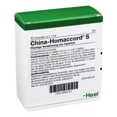 China Homaccord S ampule, 10 ks