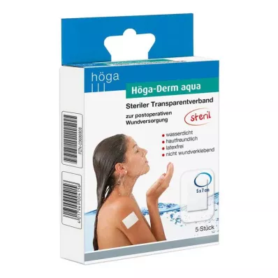 HÖGA-DERM aqua ste.Transp.Dressing.with.Wound.Res.5x7 cm, 5 ks