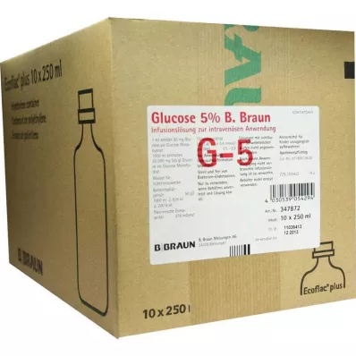 Glukóza 5% B.Braun Ecoflac P, 10X250 ml