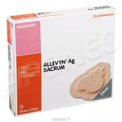 ALLEVYN Ag Sacrum 17x17 cm obvaz na rány, 10 ks