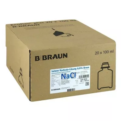 Fyziologický roztok 0,9% Ecoflac Plus, 20X100 ml
