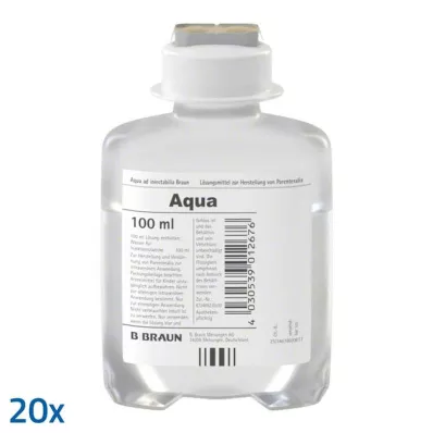 Aqua AD Injectabilia Ecoflac Plus injekční roztok, 20X100 ml