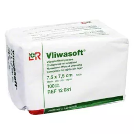 VLIWASOFT Kompresy z netkané textilie 7,5x7,5 cm nesterilní 4l., 100 ks