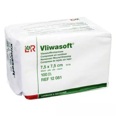 VLIWASOFT Kompresy z netkané textilie 7,5x7,5 cm nesterilní 4l., 100 ks