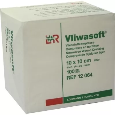 VLIWASOFT Kompresy z netkané textilie 10x10 cm nesterilní 4l., 100 ks