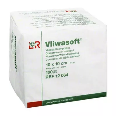VLIWASOFT Kompresy z netkané textilie 10x10 cm nesterilní 4l., 100 ks