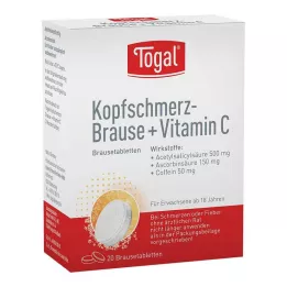 TOGAL Šumivé tablety proti bolesti hlavy + Vit.C, 20 ks