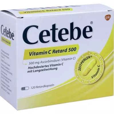 CETEBE Vitamin C kapsle s pomalým uvolňováním 500 mg, 120 ks