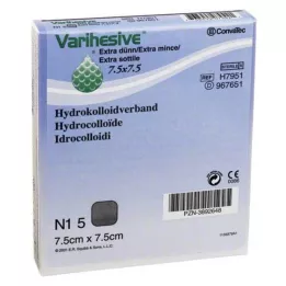 VARIHESIVE extra tenké 7,5x7,5 cm HKV hydroaktivní, 5 ks