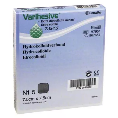 VARIHESIVE extra tenké 7,5x7,5 cm HKV hydroaktivní, 5 ks