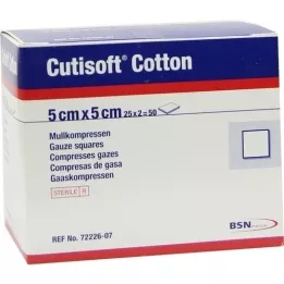 CUTISOFT Bavlna Compr.5x5 cm sterilní 12x, 25X2 St