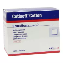 CUTISOFT Bavlna Compr.5x5 cm sterilní 12x, 25X2 St