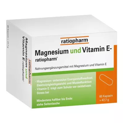 Hořčík a vitamín E ratiopharm, 60 kusů