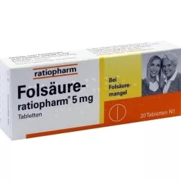 FOLSÄURE-RATIOPHARM 5 mg tablety, 20 ks