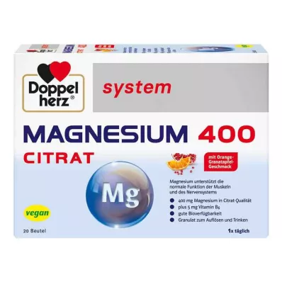 DOPPELHERZ Magnesium 400 Citrate system Granule, 20 ks