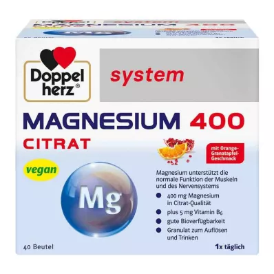 DOPPELHERZ Magnesium 400 Citrate system Granule, 40 ks