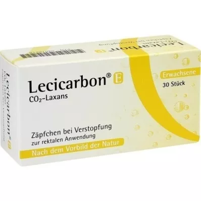 LECICARBON E CO2 Laxans čípky pro dospělé, 30 ks