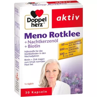 DOPPELHERZ Meno Red Clover+Overnight Primrose Oil+Biotin kapsle, 30 ks