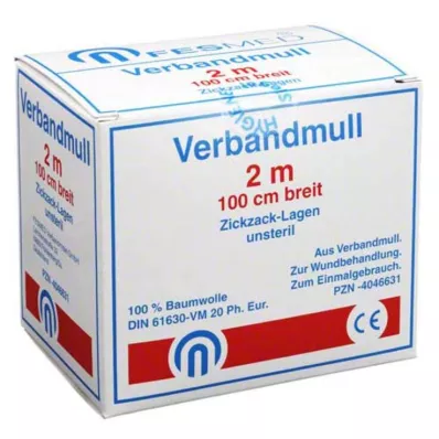 VERBANDMULL 2x1 m cikcak BW 20/100 nesterilní, 1 ks