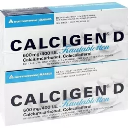 CALCIGEN D 600 mg/400 I.U. Žvýkací tablety, 120 ks