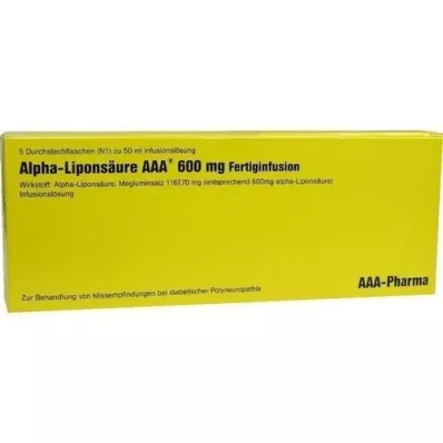 ALPHA LIPONSÄURE AAA 600 mg injekční lahvičky, 5X50 ml