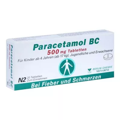 PARACETAMOL BC 500 mg tablety, 20 ks PARACETAMOL BC 500 mg tablety, 20 ks