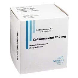 CALCIUMACETAT 950 mg potahované tablety, 200 kusů
