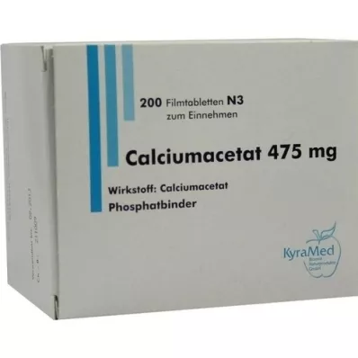 CALCIUMACETAT 475 mg potahované tablety, 200 kusů