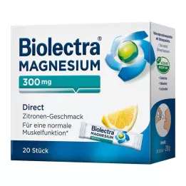 BIOLECTRA Magnesium 300 mg Direct Lemon Sticks, 20 ks