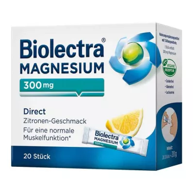 BIOLECTRA Magnesium 300 mg Direct Lemon Sticks, 20 ks