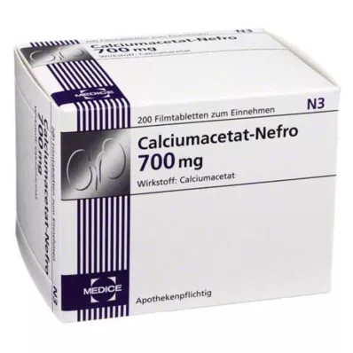 Octan vápenatý Nefro 700 mg potahované tablety, 200 ks Octan vápenatý Nefro 700 mg potahované tablety, 200 ks