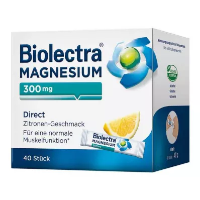 BIOLECTRA Magnesium 300 mg Direct Lemon Sticks, 40 ks BIOLECTRA Magnesium 300 mg Direct Lemon Sticks, 40 ks