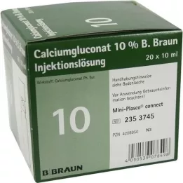 CALCIUMGLUCONAT 10% MPC Injekční roztok, 20X10 ml