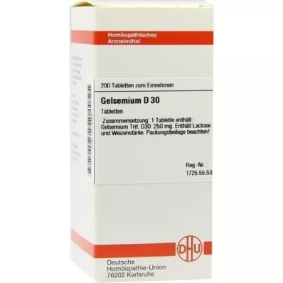 GELSEMIUM D 30 tablet, 200 ks