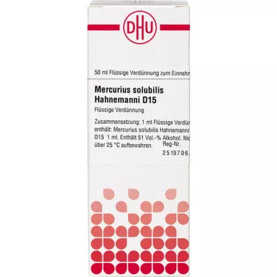 MERCURIUS SOLUBILIS Hahnemanni D 15 Ředění, 50 ml