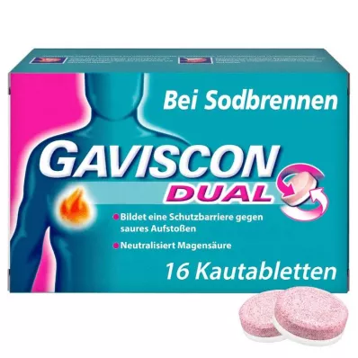 GAVISCON Žvýkací tablety Dual 250mg/106,5mg/187,5mg, 16 ks