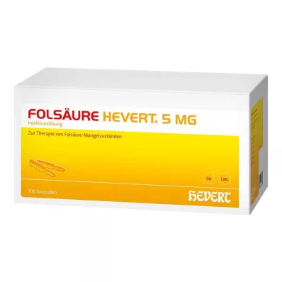 FOLSÄURE HEVERT 5 mg ampulky, 100 ks