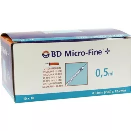 BD MICRO-FINE+ Inzulinspr.0,5 ml U100 12,7 mm, 100X0,5 ml
