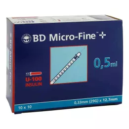 BD MICRO-FINE+ Inzulinspr.0,5 ml U100 12,7 mm, 100X0,5 ml