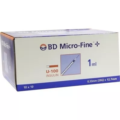 BD MICRO-FINE+ Inzulinspr.1 ml U100 12,7 mm, 100X1 ml